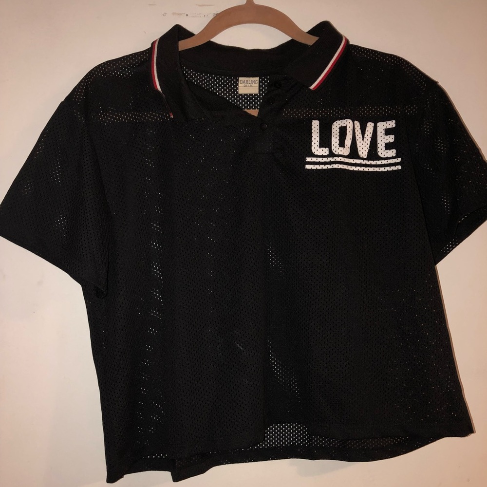 Mesh Collared Crop top